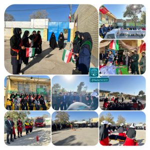 نواخته شدن زنگ پدافند غیرعامل در دبیرستان دخترانه سمیه چناران